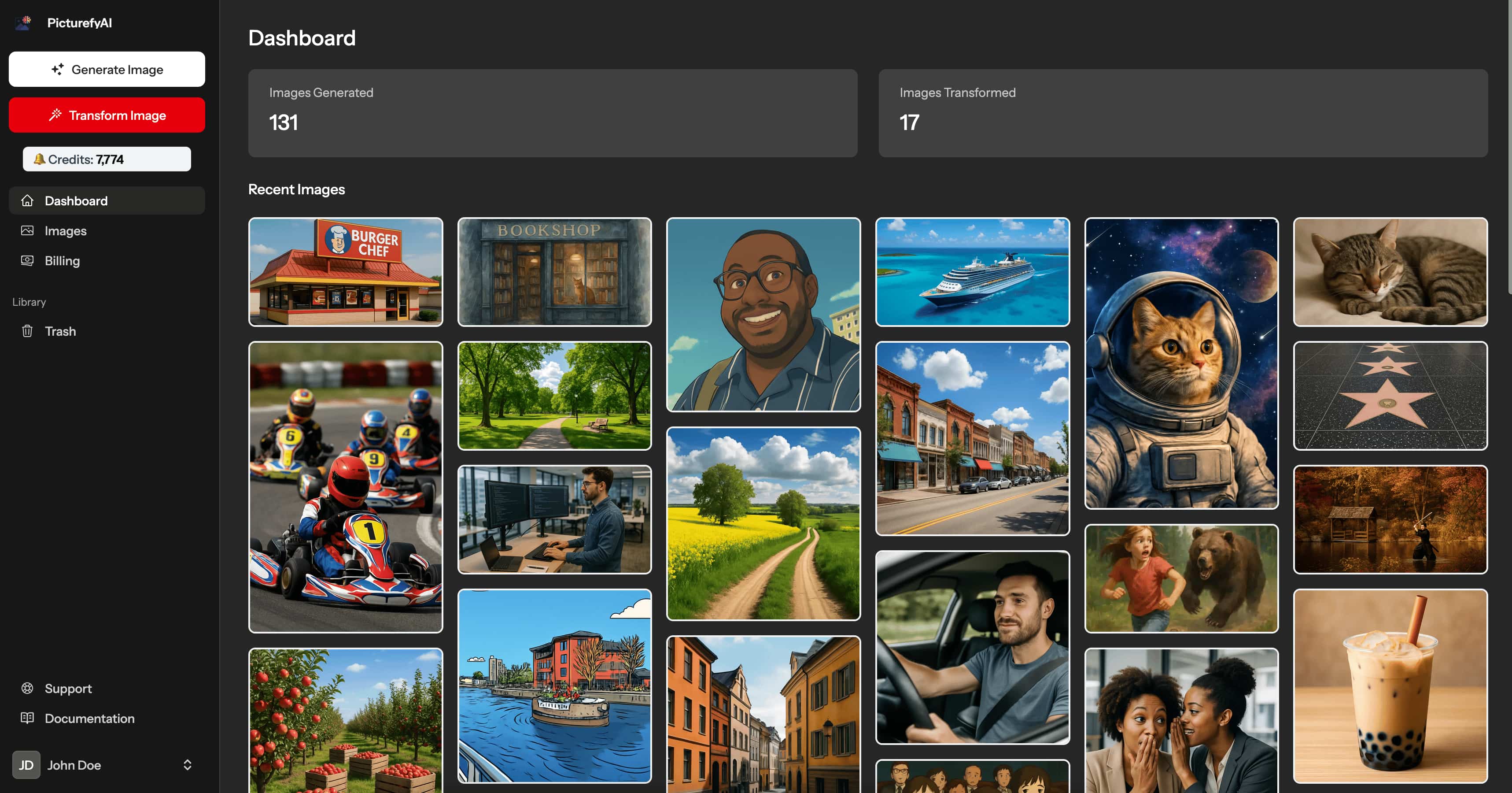 Picturefy AI Dashboard